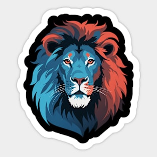 Blue Red Lion Sticker